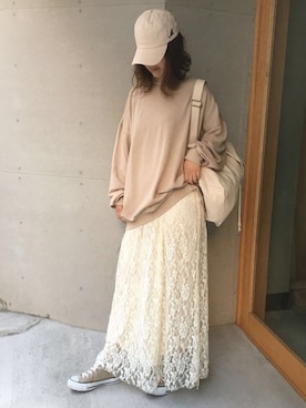 「CORNERS（コーナーズ）のアイテム（キャップ）」を使った、Mamiさん（レディース・159cm）の冬コーディネート