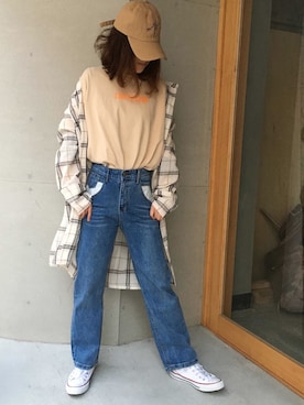 「CORNERS（コーナーズ）のアイテム（キャップ）」を使った、Mamiさん（レディース・159cm）の冬コーディネート