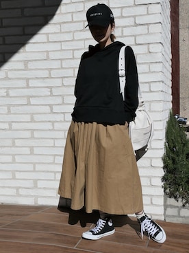 「CORNERS（コーナーズ）のアイテム（キャップ）」を使った、Mamiさん（レディース・159cm）の冬コーディネート