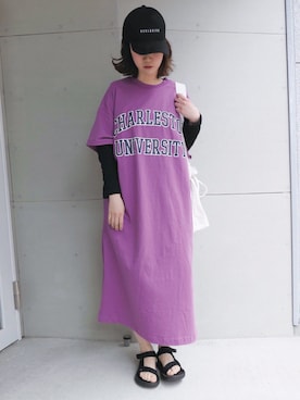 「CORNERS（コーナーズ）のアイテム（キャップ）」を使った、Mamiさん（レディース・159cm）の春コーディネート