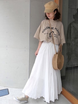 「CORNERS（コーナーズ）のアイテム（帽子）」を使った、Mamiさん（レディース・159cm）の春コーディネート