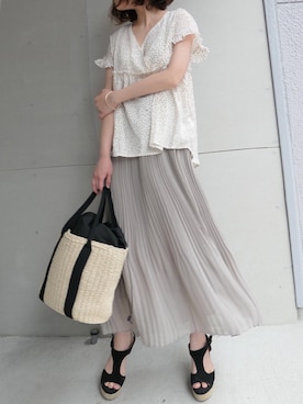 「シフォンスカート」｜Mamiさん（レディース・159cm）の春コーディネート