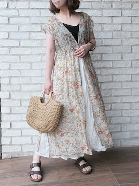 「アイテム（キャミソール、ブラック系）」を使った、Mamiさん（レディース・160cm）の夏コーディネート