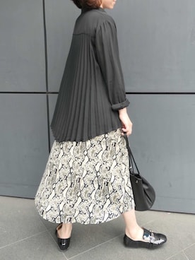 「CORNERS（コーナーズ）のきんちゃくバック（ハンドバッグ）」を使った、Mamiさん（レディース・159cm）の夏コーディネート