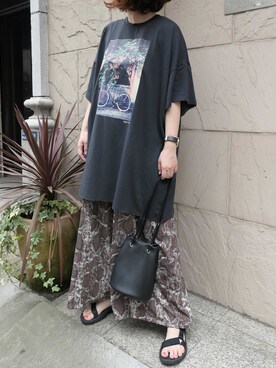 「パイソン柄」｜Mamiさん（レディース・159cm）の夏コーディネート