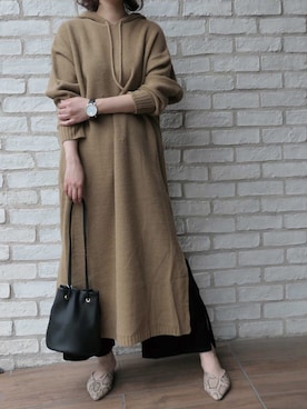 「CORNERS（コーナーズ）のアイテム（その他パンツ）」を使った、Mamiさん（レディース・159cm）の秋コーディネート
