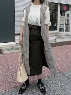 「ナロースカート」｜Mamiさん（レディース・159cm）の秋コーディネート