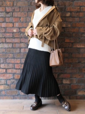 「アイテム（トレンチコート、イエロー系）」を使った、Mamiさん（レディース・159cm）の秋コーディネート