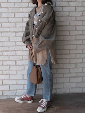 「アイテム（その他アウター）」を使った、Mamiさん（レディース・159cm）の秋コーディネート