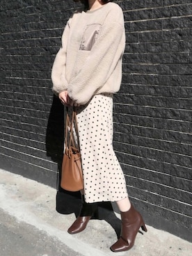 「アイテム（トップス、ベージュ系）」を使った、Mamiさん（レディース・159cm）の秋コーディネート