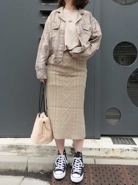 「ナロースカート」｜Mamiさん（レディース・159cm）の秋コーディネート