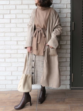 「ナロースカート」｜Mamiさん（レディース・159cm）の秋コーディネート