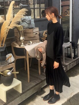 「Whim Gazette（ウィムガゼット）のアイテム（ジャケット/アウター）」を使った、yunaさん（レディース・166cm）の冬コーディネート