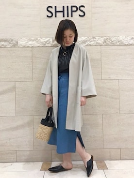 「Khaju（カージュ）のアイテム（その他アウター）」を使った、柿野さん（レディース・158cm）の春コーディネート