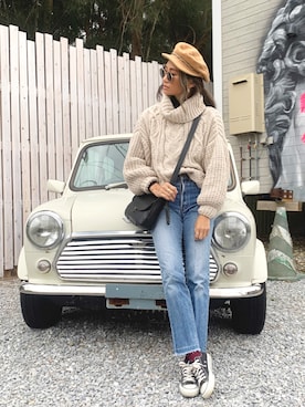 「H&M（エイチ・アンド・エム）のアイテム（キャスケット）」を使った、michelleannさん（レディース・165cm）の冬コーディネート