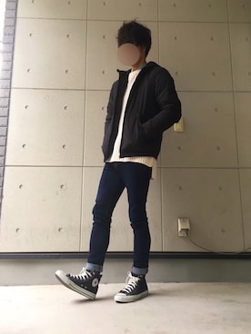 「H&M（エイチ・アンド・エム）のアイテム（ダウンジャケット/コート）」を使った、ねこくろさん（メンズ・170cm）の冬コーディネート