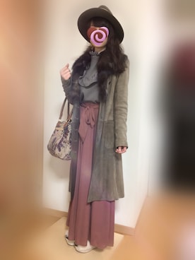 「one way（ワンウェイ）のアイテム（シューズ）」を使った、AZUMIさん（レディース・158cm）の冬コーディネート