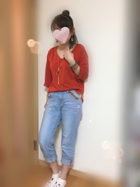 「one way（ワンウェイ）のアイテム（アクセサリー）」を使った、AZUMIさん（レディース・158cm）の春コーディネート