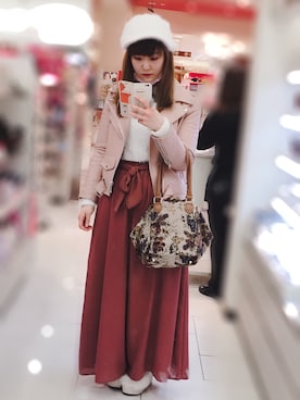 「one way（ワンウェイ）のアイテム（シューズ）」を使った、AZUMIさん（レディース・158cm）の冬コーディネート