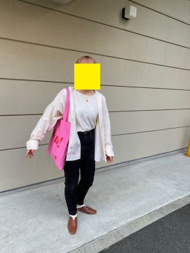 「イエローシャツ」｜「アイテム（スリッポン）」を使った、マユさん（レディース・153cm）の春コーディネート