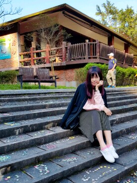 「travel」｜「アイテム（MA-1）」を使った、Livaさん（レディース・174cm）の冬コーディネート