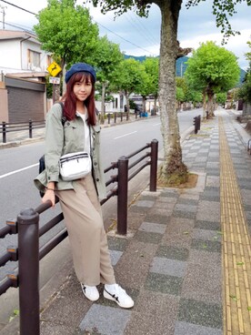 「travel」｜「アイテム（その他アウター）」を使った、Livaさん（レディース・174cm）の秋コーディネート