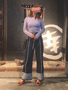 「LILY BROWN（リリーブラウン）のアイテム（その他シューズ）」を使った、あっかんさん（レディース・158cm）の春コーディネート