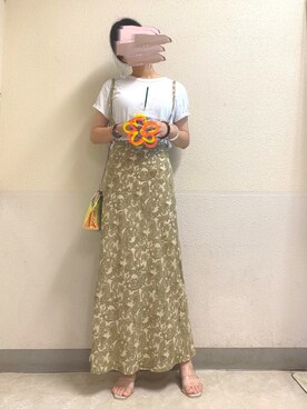 「サロペットスカート」｜「アイテム（腕時計）」を使った、あっかんさん（レディース・158cm）の夏コーディネート