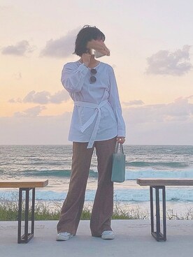 「チドリ柄」｜「アイテム（アナログ腕時計）」を使った、あっかんさん（レディース・158cm）の秋コーディネート