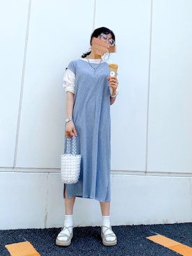 「H&M（エイチ・アンド・エム）のアイテム（腕時計）」を使った、あっかんさん（レディース・158cm）の春コーディネート
