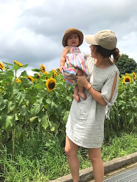 「H&M（エイチ・アンド・エム）のアイテム（ワンピース/ドレス、ホワイト系）」を使った、SaRaさん（レディース・164cm）の夏コーディネート