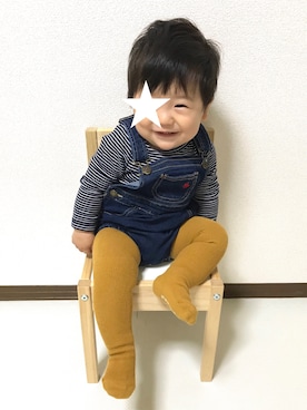 「babyGAP（babyGAP）のアイテム（トップス、ブラック系）」を使った、toto_boysさん（キッズ・120cm）の秋コーディネート
