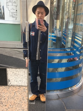 「レーヨンシャツ」｜「アイテム（その他シューズ）」を使った、フローディングさん（メンズ・165cm）の冬コーディネート