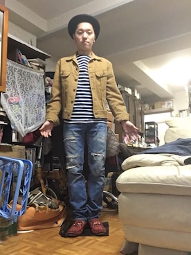 「Wrangler（ラングラー）のアイテム（その他アウター）」を使った、フローディングさん（メンズ・165cm）の春コーディネート