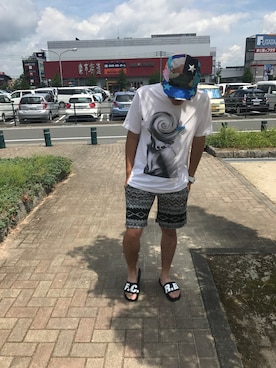 「アイテム（スリッポン）」を使った、おがっちさん（メンズ・167cm・20代）の夏コーディネート