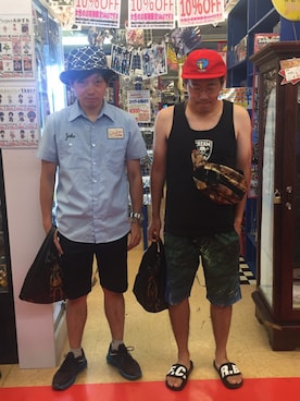 「F.C.R.B.（エフシーアールビー）のアイテム（サンダル）」を使った、おがっちさん（メンズ・168cm）の夏コーディネート
