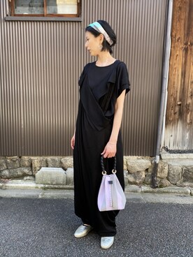 国内正規□ 美品 リミ フゥ ギャザーデザインドレス ブラック 2