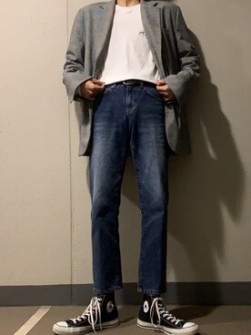 「LMCのアイテム（Tシャツ/カットソー）」を使った、ゆんさん（メンズ・178cm）の冬コーディネート