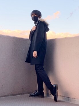 ニット セーターを使った 黒タートルネック のメンズ人気ファッションコーディネート Wear