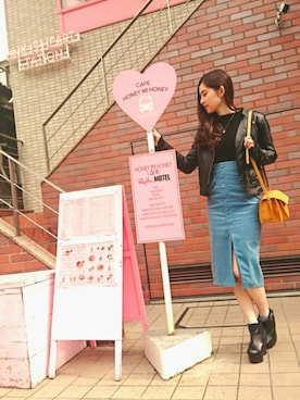 「archives（アルシーヴ）のアイテム（ライダースジャケット）」を使った、いつき♡さん（レディース・161cm）の春コーディネート