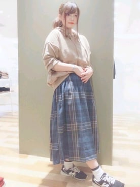 「Green　Parks（グリーンパークス）の裏毛ボリュームパーカー＊（パーカー）」を使った、.*･ﾟrisa.ﾟ･*.さん（レディース・160cm）の秋コーディネート