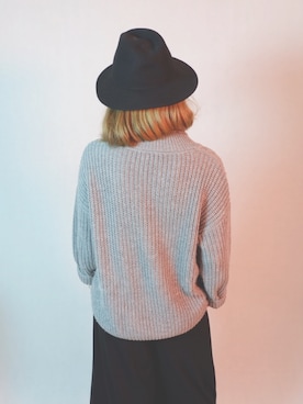 「asweknowのアイテム（ニット/セーター、シルバー系）」を使った、いにイニさん（レディース）の冬コーディネート