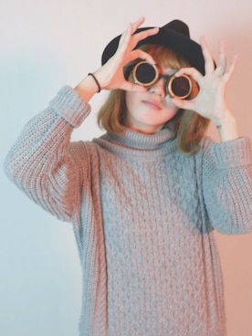 「asweknowのアイテム（ニット/セーター、シルバー系）」を使った、いにイニさん（レディース）の冬コーディネート