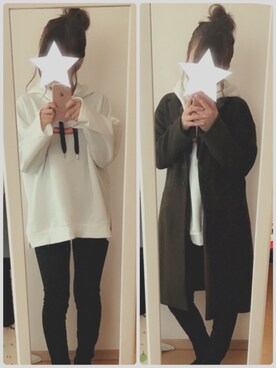 「わすれた🙈のアイテム（チェスターコート、ブラウン系）」を使った、m.iさん（レディース・158cm）の春コーディネート