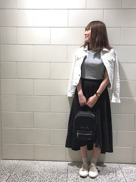 「SPERGA（スペルガ）のアイテム（シューズ）」を使った、なっちゃんさん（レディース・162cm）の春コーディネート