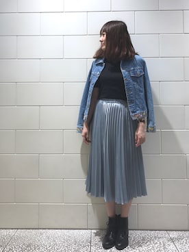 「Daniel Wellington」｜「アイテム（デニムジャケット）」を使った、なっちゃんさん（レディース・162cm）の春コーディネート