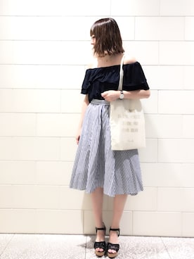 「one way（ワンウェイ）のアイテム（サンダル）」を使った、なっちゃんさん（レディース・162cm）の夏コーディネート