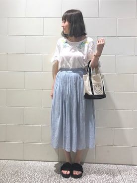 「Marc by Marc Jacobs（マークバイマークジェイコブス）のアイテム（腕時計）」を使った、なっちゃんさん（レディース・162cm）の夏コーディネート