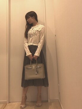 「UNTITLED（アンタイトル）のアイテム（スカート）」を使った、RCさん（レディース・156cm）の秋コーディネート