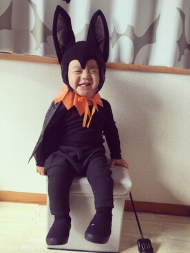 「IKEA（イケア）のアイテム（帽子）」を使った、rinrinさん（キッズ・80cm）の秋コーディネート